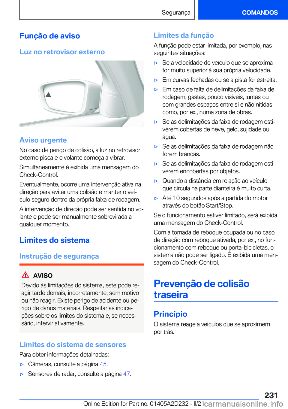 BMW X6 M 2021  Manual do condutor (in Portuguese) �F�u�n�