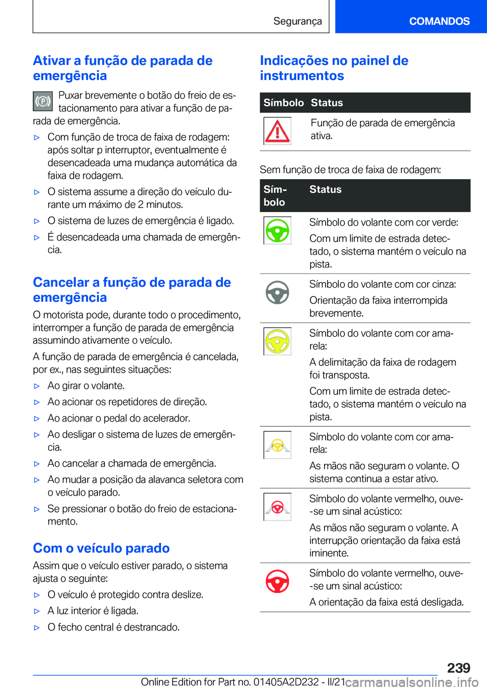 BMW X6 M 2021  Manual do condutor (in Portuguese) �A�t�i�v�a�r��a��f�u�n�