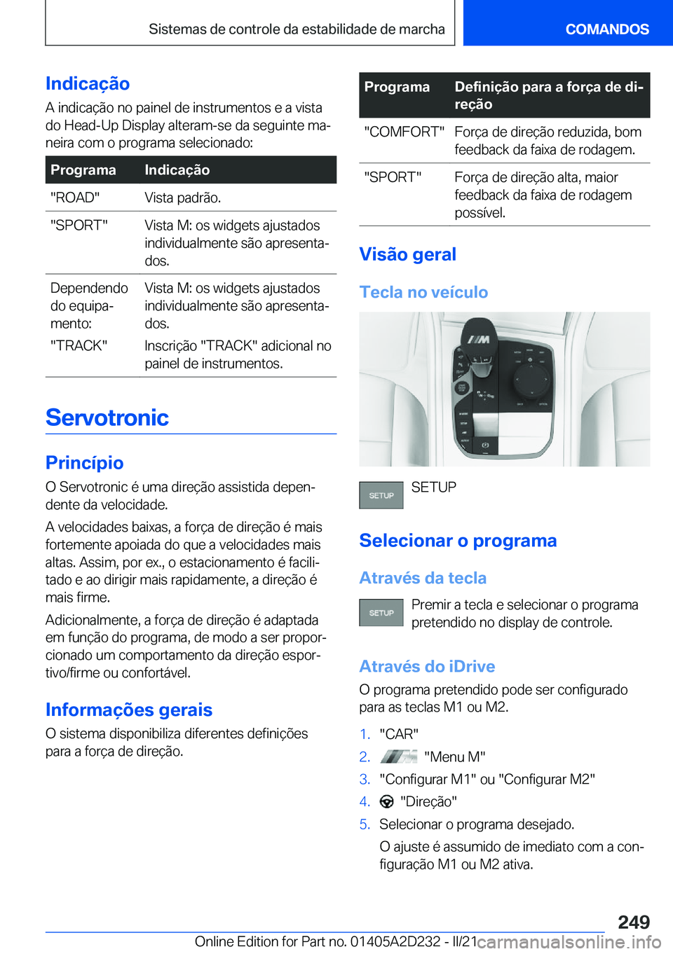 BMW X6 M 2021  Manual do condutor (in Portuguese) �I�n�d�i�c�a�