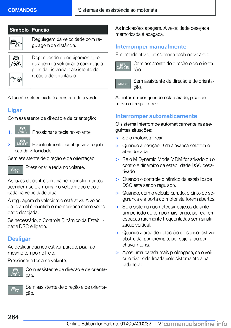 BMW X6 M 2021  Manual do condutor (in Portuguese) �S�