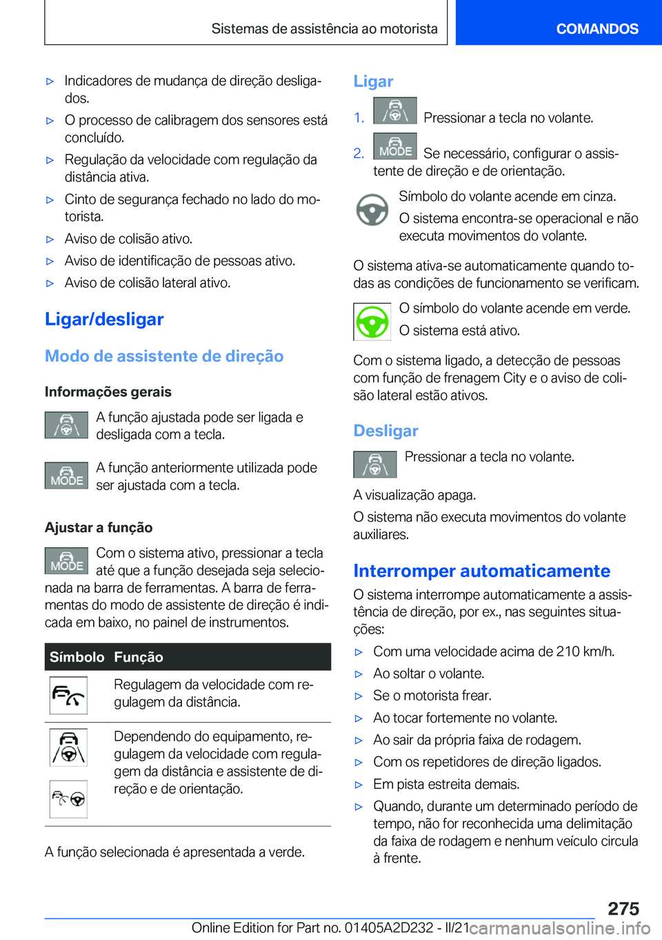 BMW X6 M 2021  Manual do condutor (in Portuguese) 'x�I�n�d�i�c�a�d�o�r�e�s��d�e��m�u�d�a�n�