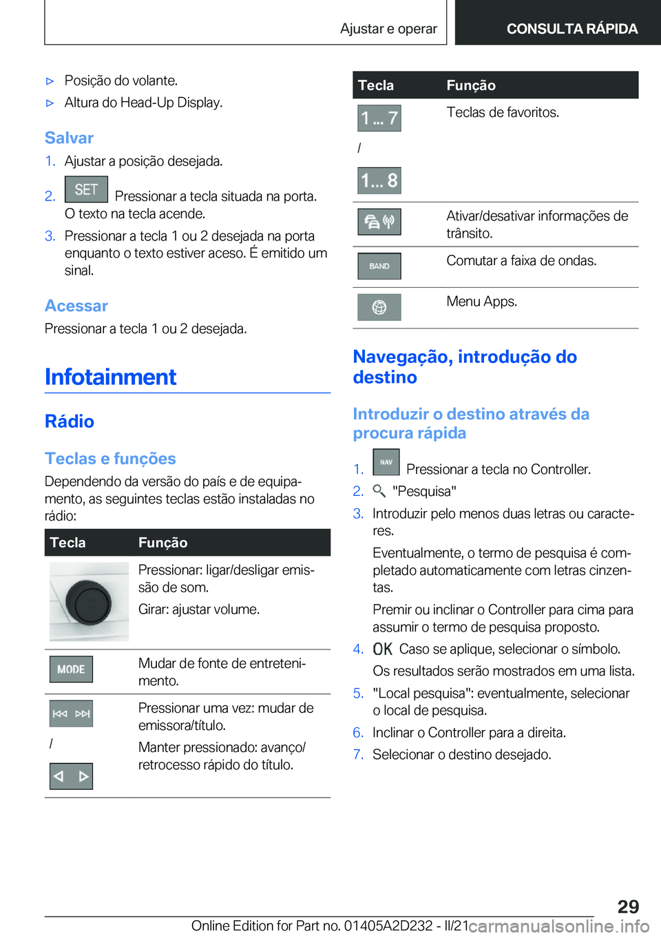 BMW X6 M 2021  Manual do condutor (in Portuguese) 'x�P�o�s�i�