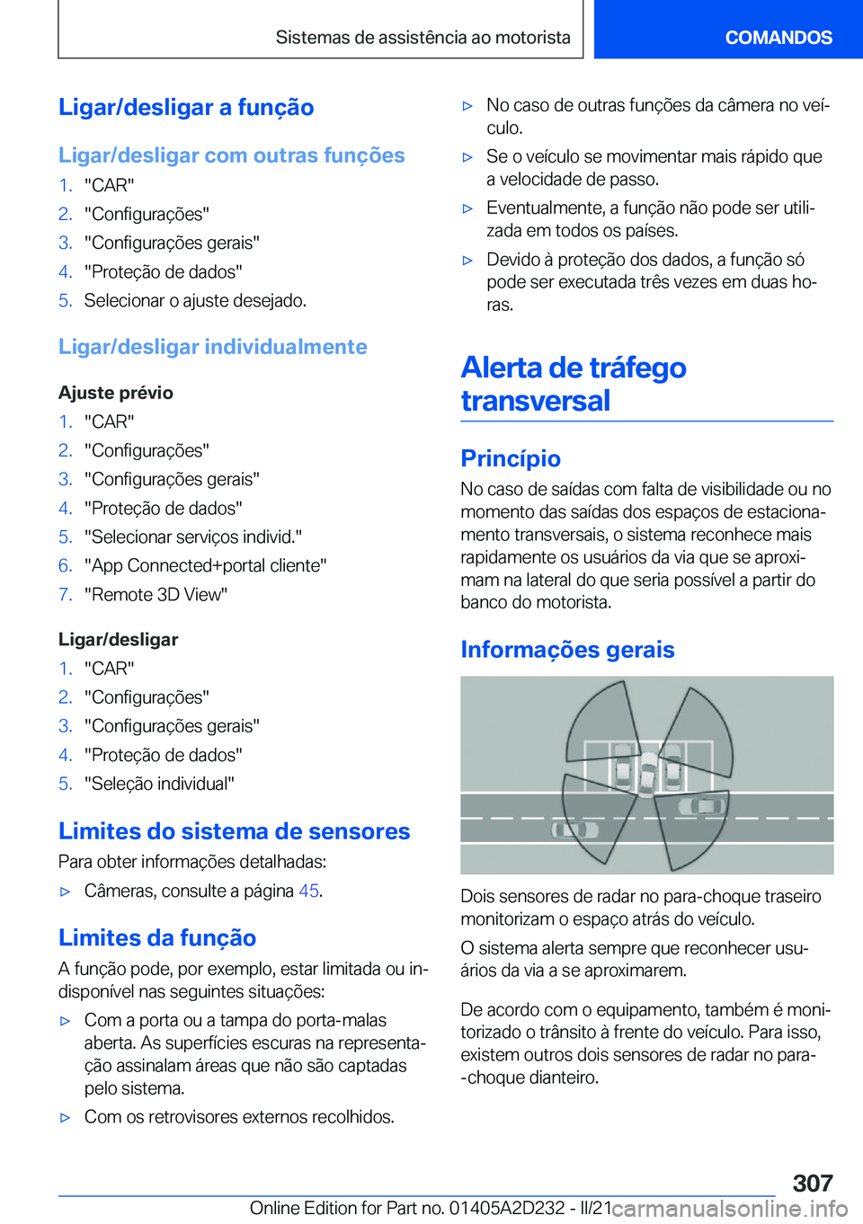 BMW X6 M 2021  Manual do condutor (in Portuguese) �L�i�g�a�r�/�d�e�s�l�i�g�a�r��a��f�u�n�