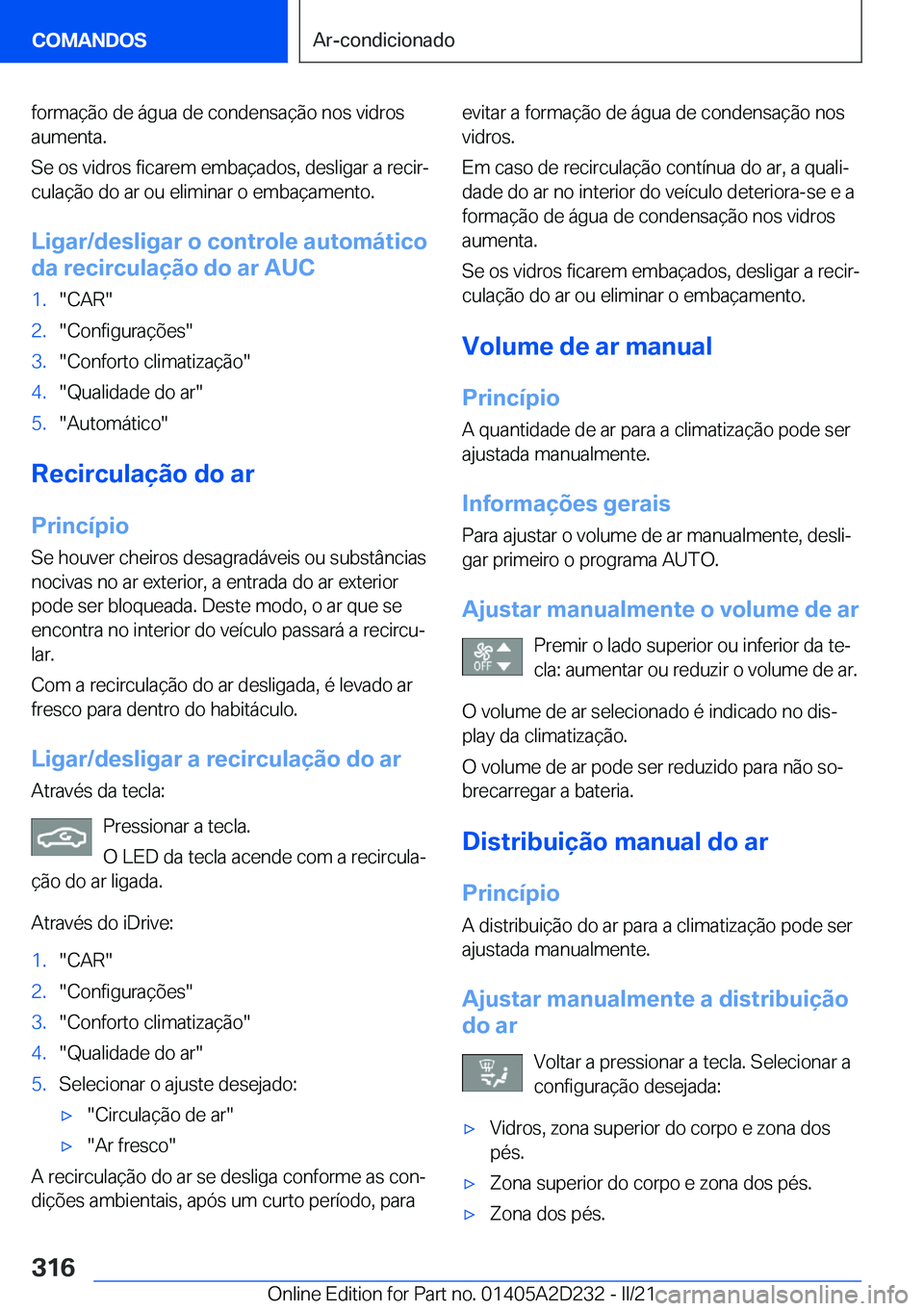 BMW X6 M 2021  Manual do condutor (in Portuguese) �f�o�r�m�a�
