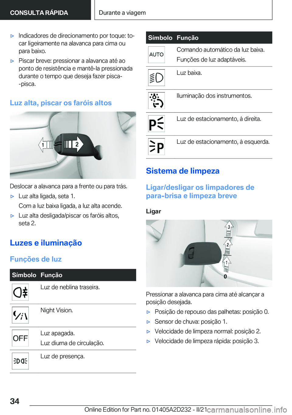 BMW X6 M 2021  Manual do condutor (in Portuguese) 'x�I�n�d�i�c�a�d�o�r�e�s��d�e��d�i�r�e�c�i�o�n�a�m�e�n�t�o��p�o�r��t�o�q�u�e�:��t�oª�c�a�r��l�i�g�e�i�r�a�m�e�n�t�e��n�a��a�l�a�v�a�n�c�a��p�a�r�a��c�i�m�a��o�u
�p�a�r�a��b�a�i�x�o�.