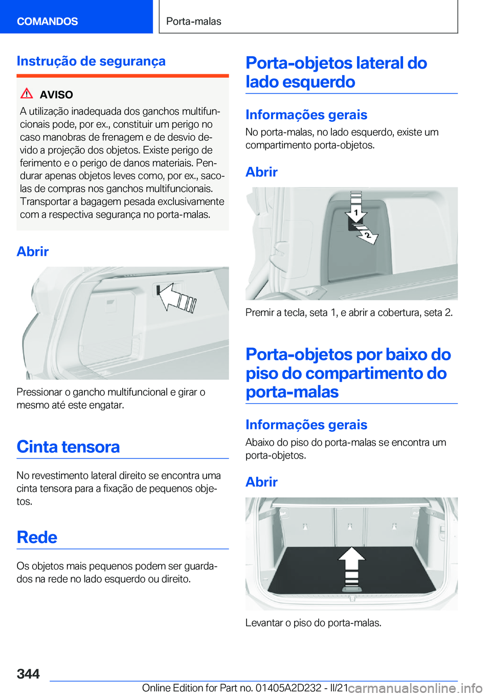 BMW X6 M 2021  Manual do condutor (in Portuguese) �I�n�s�t�r�u�