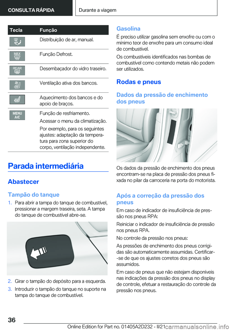 BMW X6 M 2021  Manual do condutor (in Portuguese) �T�e�c�l�a�F�u�n�