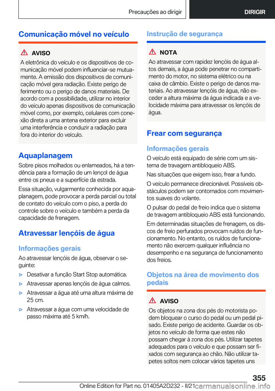 BMW X6 M 2021  Manual do condutor (in Portuguese) �C�o�m�u�n�i�c�a�