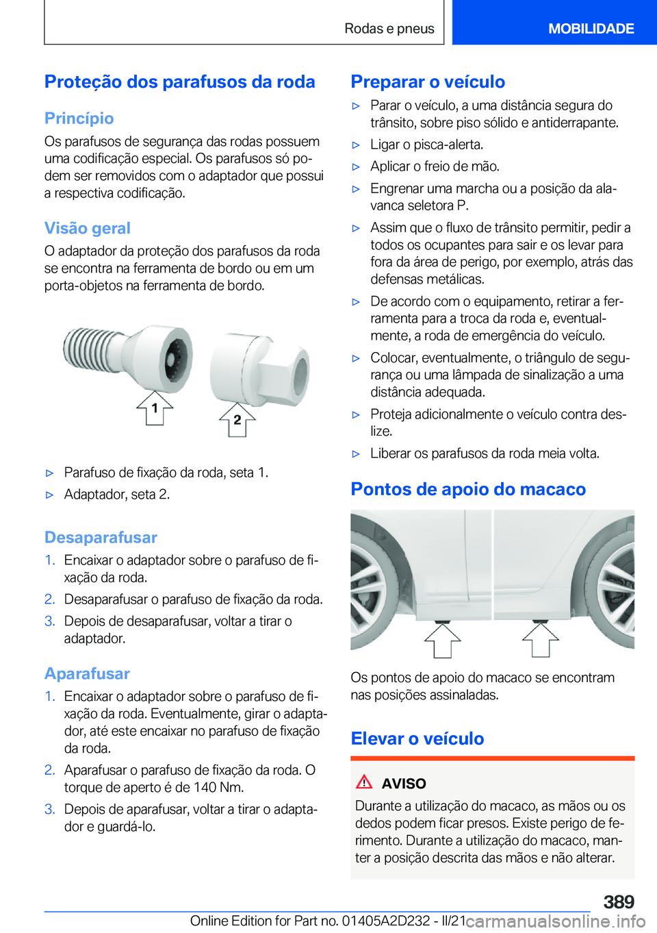 BMW X6 M 2021  Manual do condutor (in Portuguese) �P�r�o�t�e�