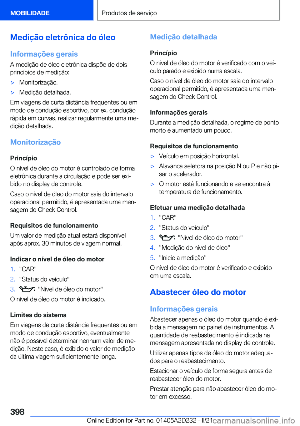 BMW X6 M 2021  Manual do condutor (in Portuguese) �M�e�d�i�