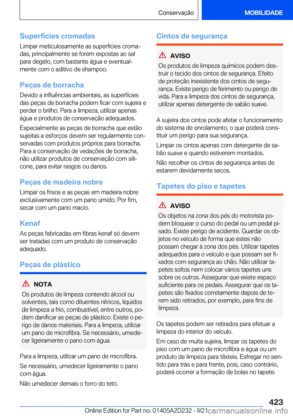 BMW X6 M 2021  Manual do condutor (in Portuguese) �S�u�p�e�r�f�