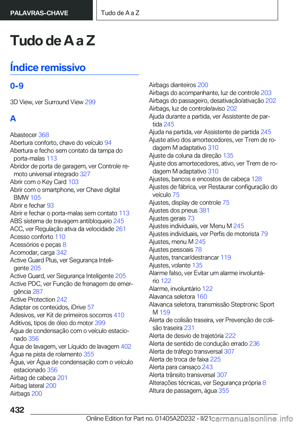 BMW X6 M 2021  Manual do condutor (in Portuguese) �T�u�d�o��d�e��A��a��Z
�