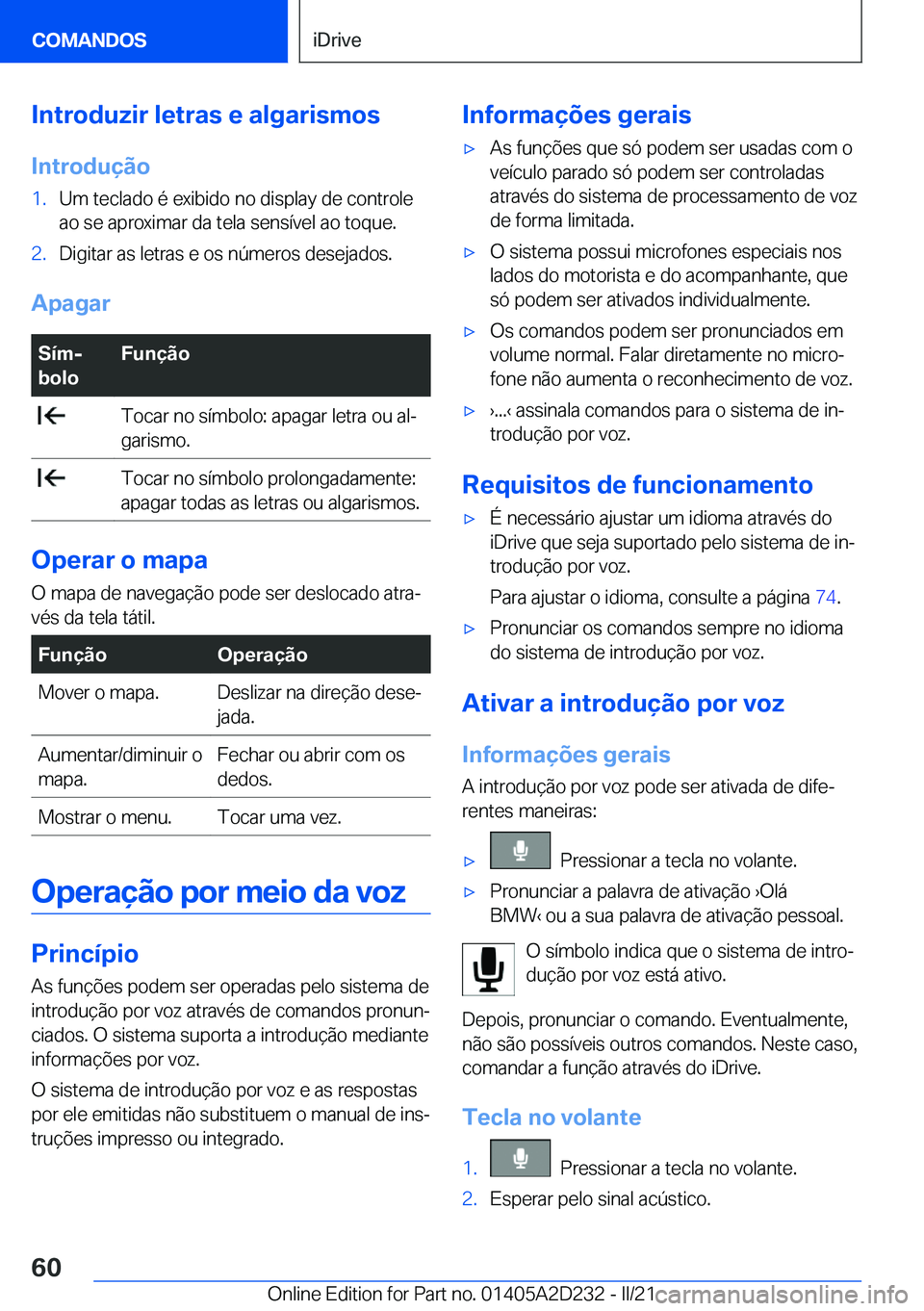 BMW X6 M 2021  Manual do condutor (in Portuguese) �I�n�t�r�o�d�u�z�i�r��l�e�t�r�a�s��e��a�l�g�a�r�i�s�m�o�s
�I�n�t�r�o�d�u�