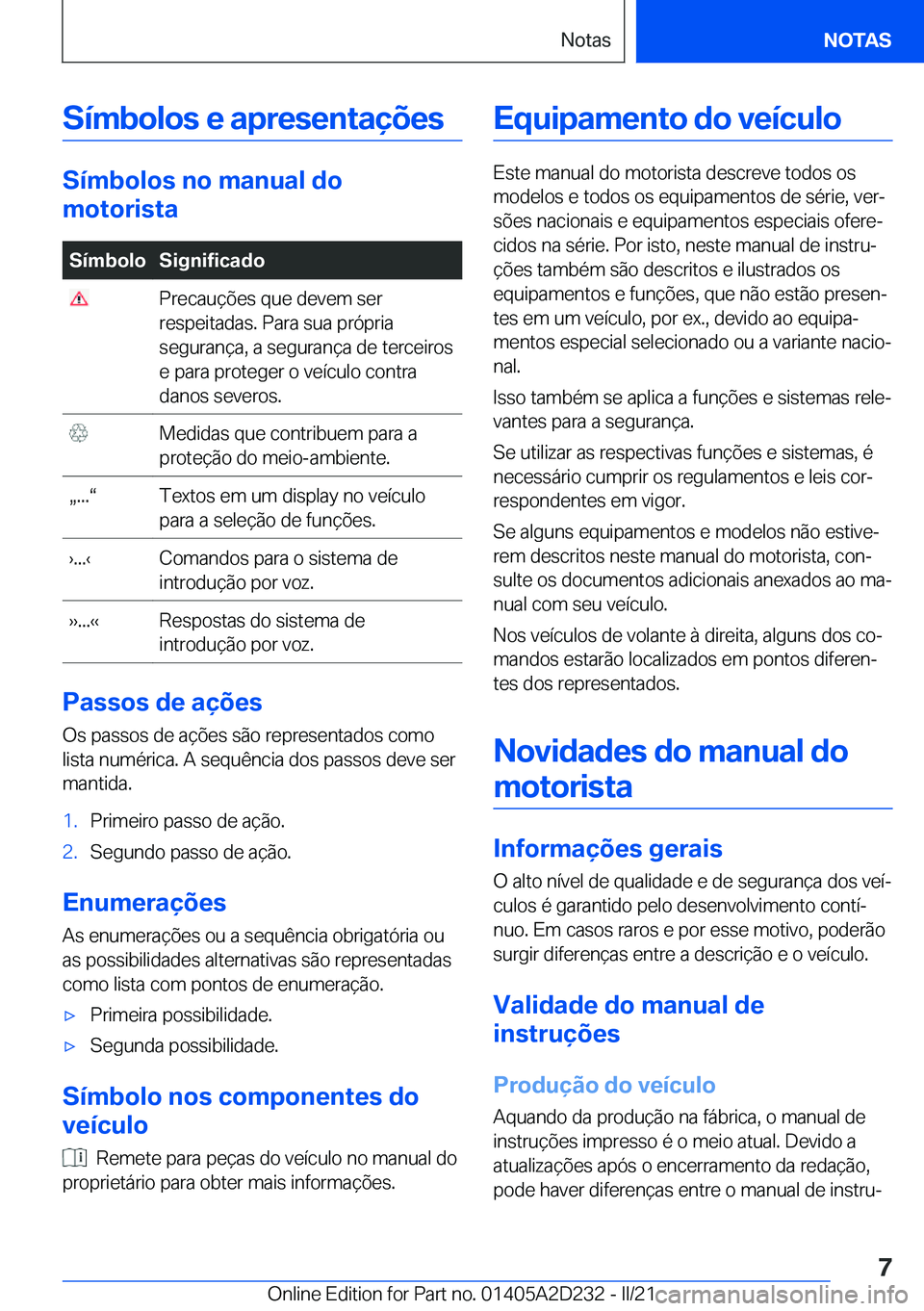 BMW X6 M 2021  Manual do condutor (in Portuguese) �S�