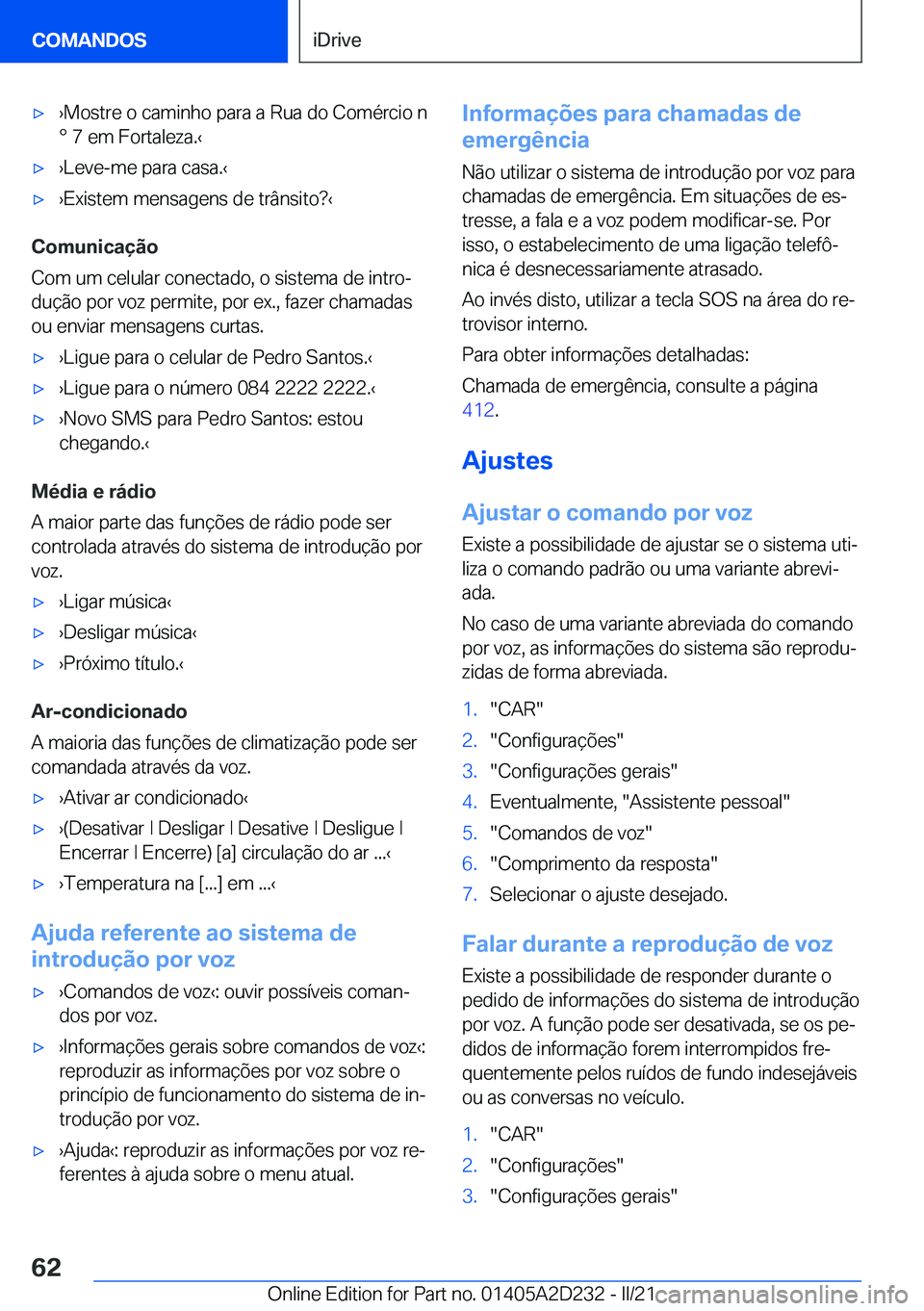 BMW X6 M 2021  Manual do condutor (in Portuguese) 'x