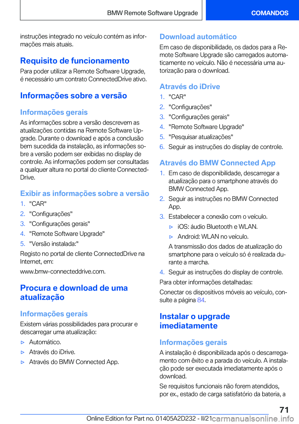 BMW X6 M 2021  Manual do condutor (in Portuguese) �i�n�s�t�r�u�