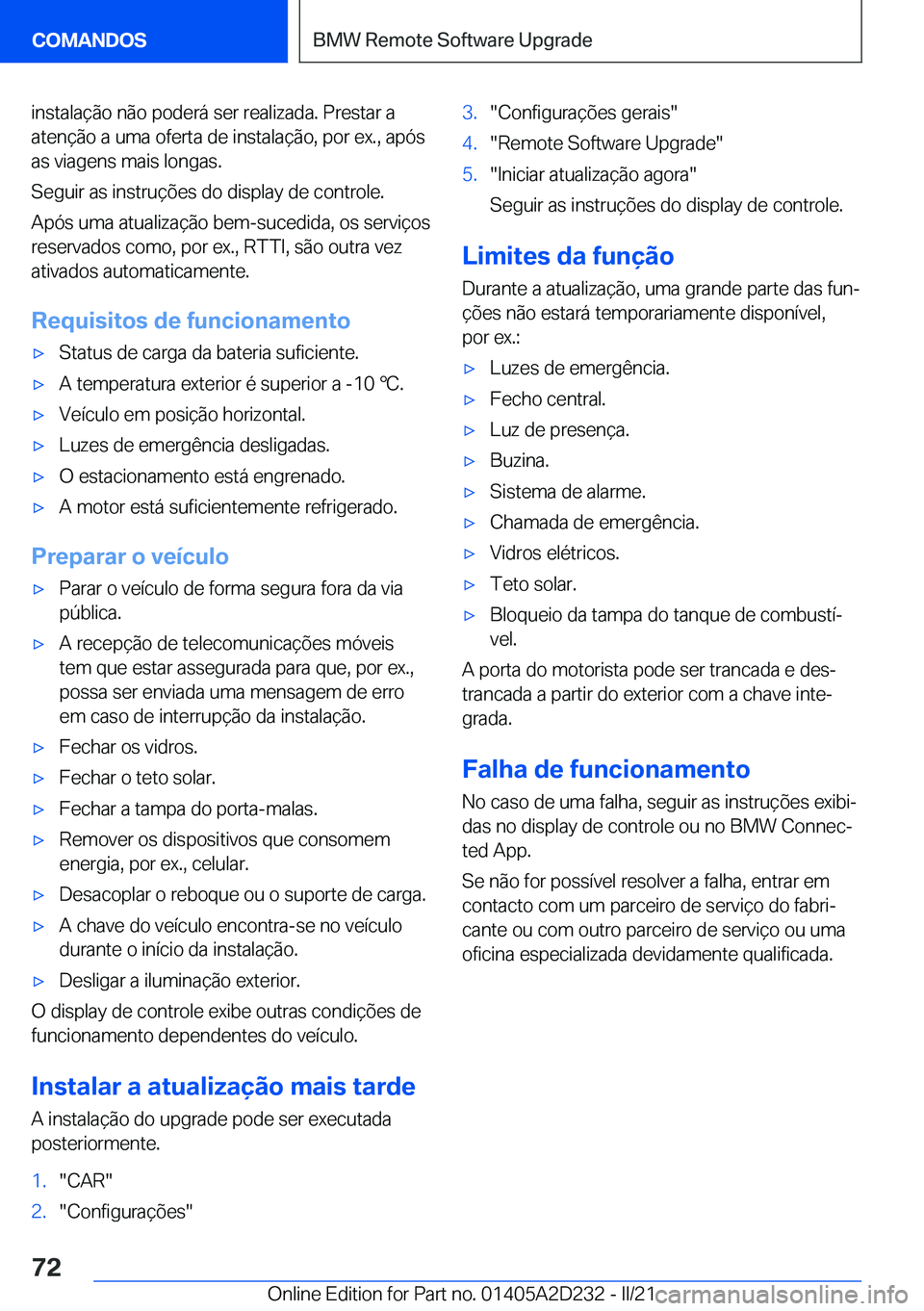 BMW X6 M 2021  Manual do condutor (in Portuguese) �i�n�s�t�a�l�a�