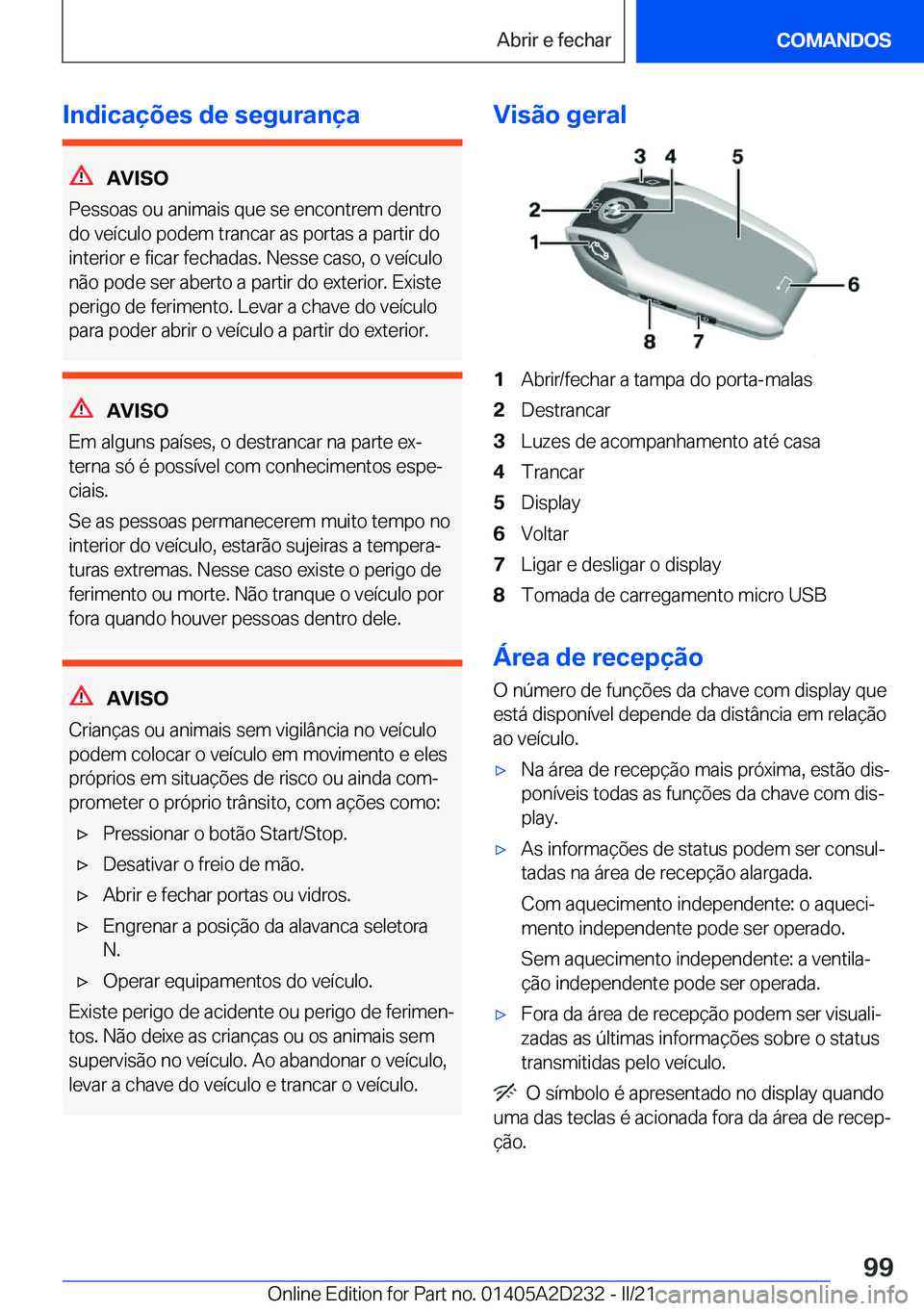 BMW X6 M 2021  Manual do condutor (in Portuguese) �I�n�d�i�c�a�