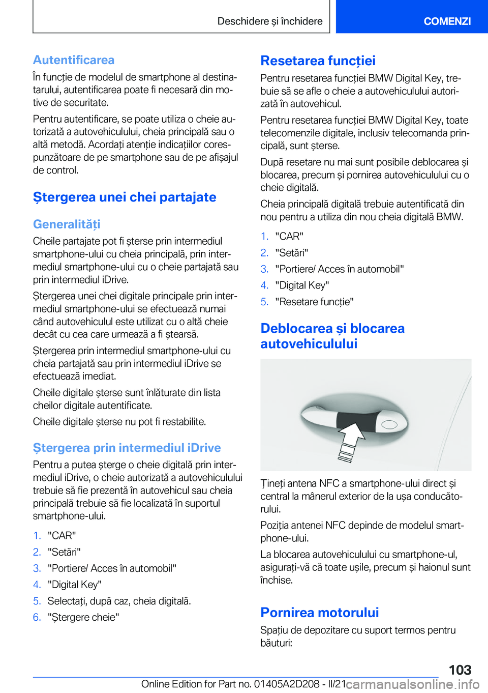 BMW X6 M 2021  Ghiduri De Utilizare (in Romanian) �A�u�t�e�n�t�i�f�i�c�a�r�e�a�