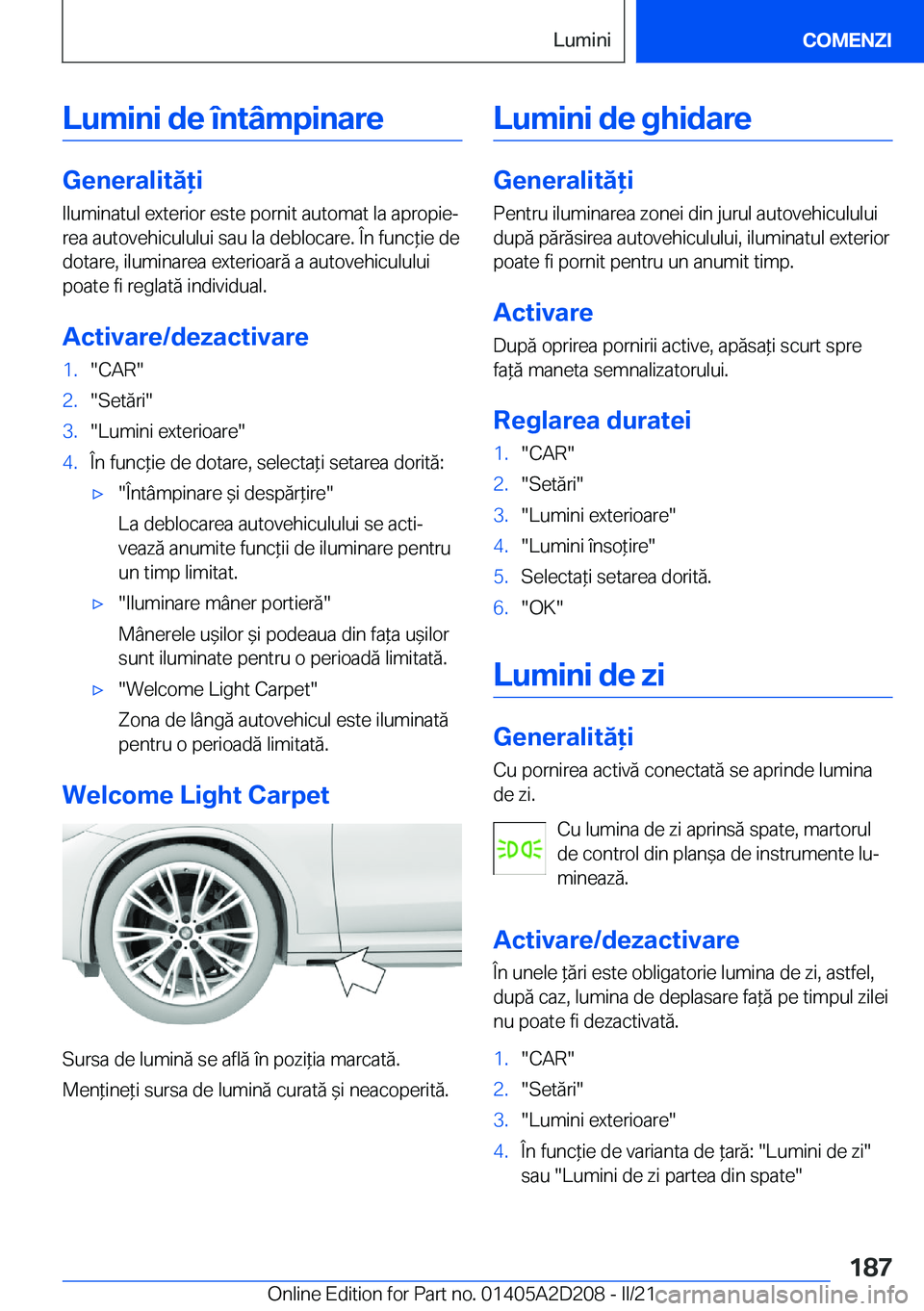BMW X6 M 2021  Ghiduri De Utilizare (in Romanian) �L�u�m�i�n�i��d�e��
