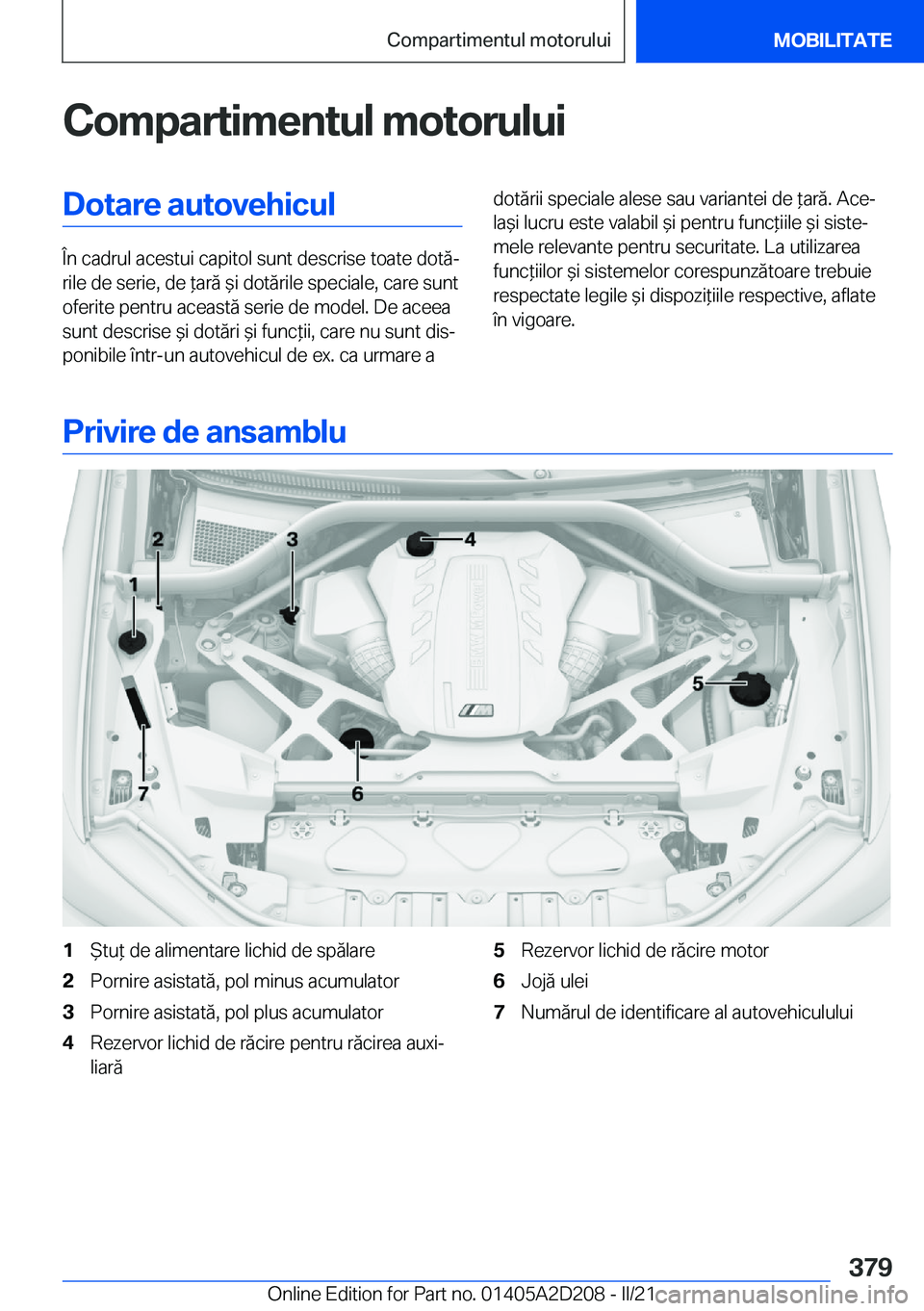 BMW X6 M 2021  Ghiduri De Utilizare (in Romanian) �C�o�m�p�a�r�t�i�m�e�n�t�u�l��m�o�t�o�r�u�l�u�i�D�o�t�a�r�e��a�u�t�o�v�e�h�i�c�u�l
�
