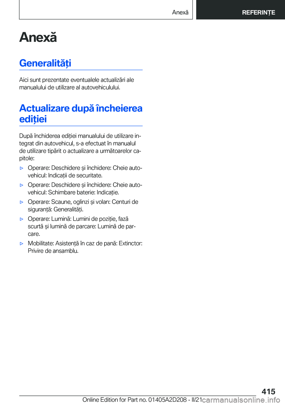 BMW X6 M 2021  Ghiduri De Utilizare (in Romanian) �A�n�e�x�