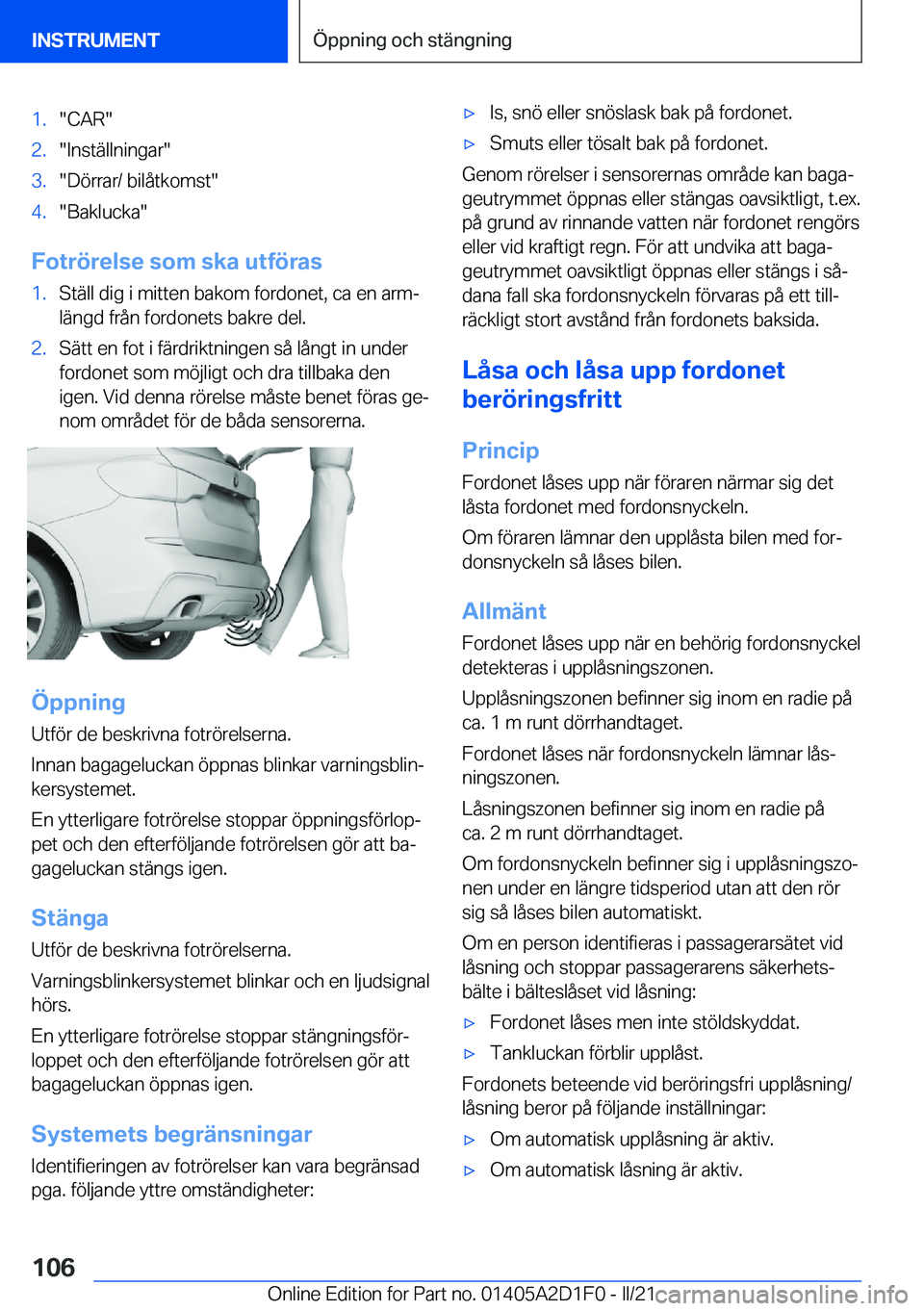 BMW X6 M 2021  InstruktionsbÖcker (in Swedish) �1�.��C�A�R��2�.��I�n�s�t�ä�l�l�n�i�n�g�a�r��3�.��D�