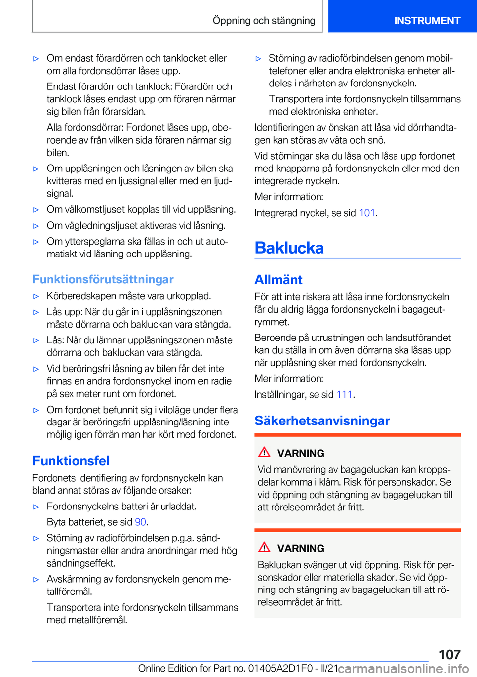 BMW X6 M 2021  InstruktionsbÖcker (in Swedish) 'x�O�m��e�n�d�a�s�t��f�