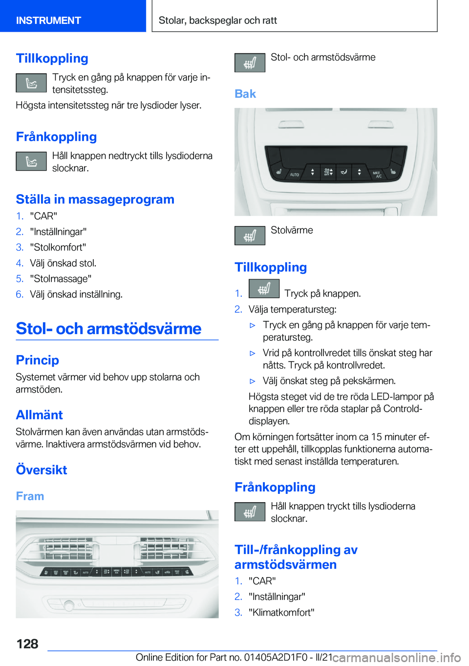 BMW X6 M 2021  InstruktionsbÖcker (in Swedish) �T�i�l�l�k�o�p�p�l�i�n�g�T�r�y�c�k��e�n��g�å�n�g��p�å��k�n�a�p�p�e�n��f�