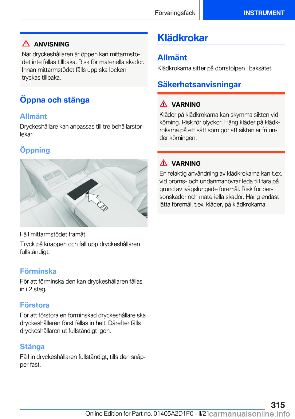 BMW X6 M 2021  InstruktionsbÖcker (in Swedish) �A�N�V�I�S�N�I�N�G
�N�ä�r��d�r�y�c�k�e�s�h�å�l�l�a�r�e�n��ä�r��