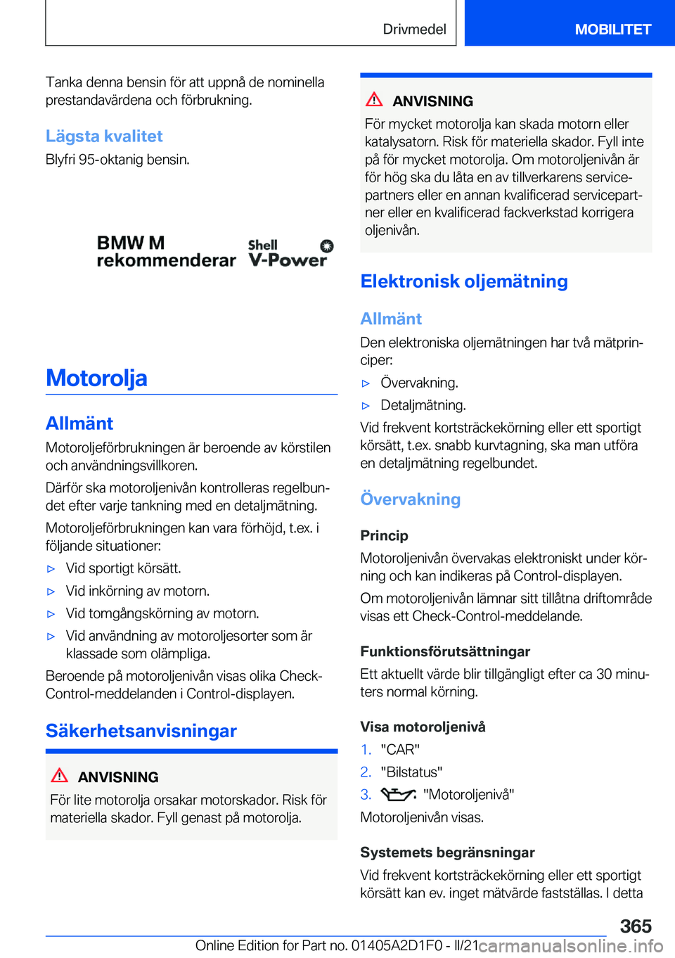 BMW X6 M 2021  InstruktionsbÖcker (in Swedish) �T�a�n�k�a��d�e�n�n�a��b�e�n�s�i�n��f�