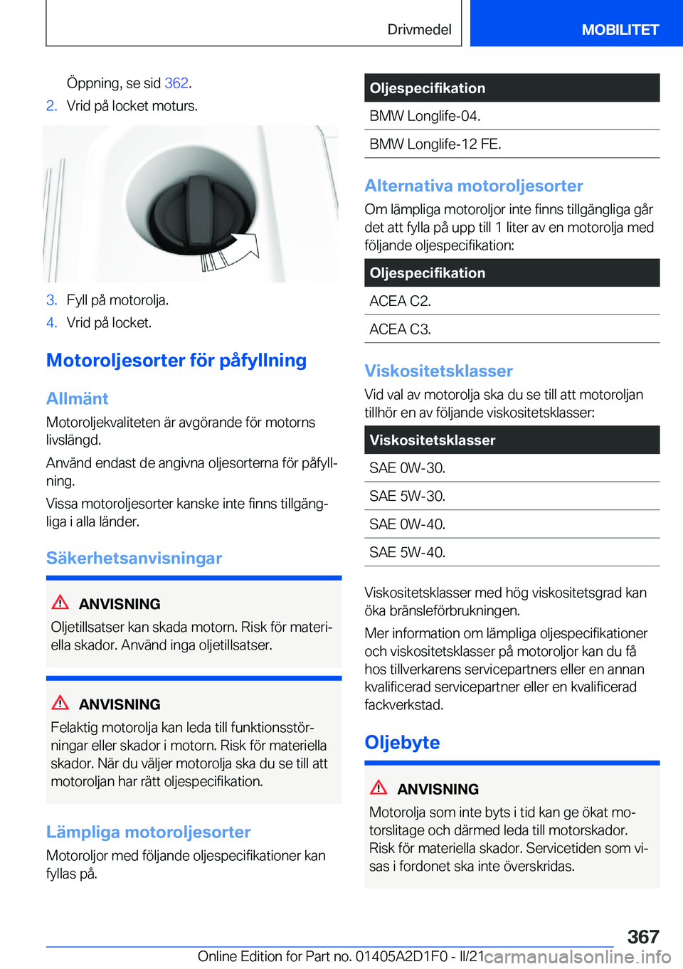 BMW X6 M 2021  InstruktionsbÖcker (in Swedish) �