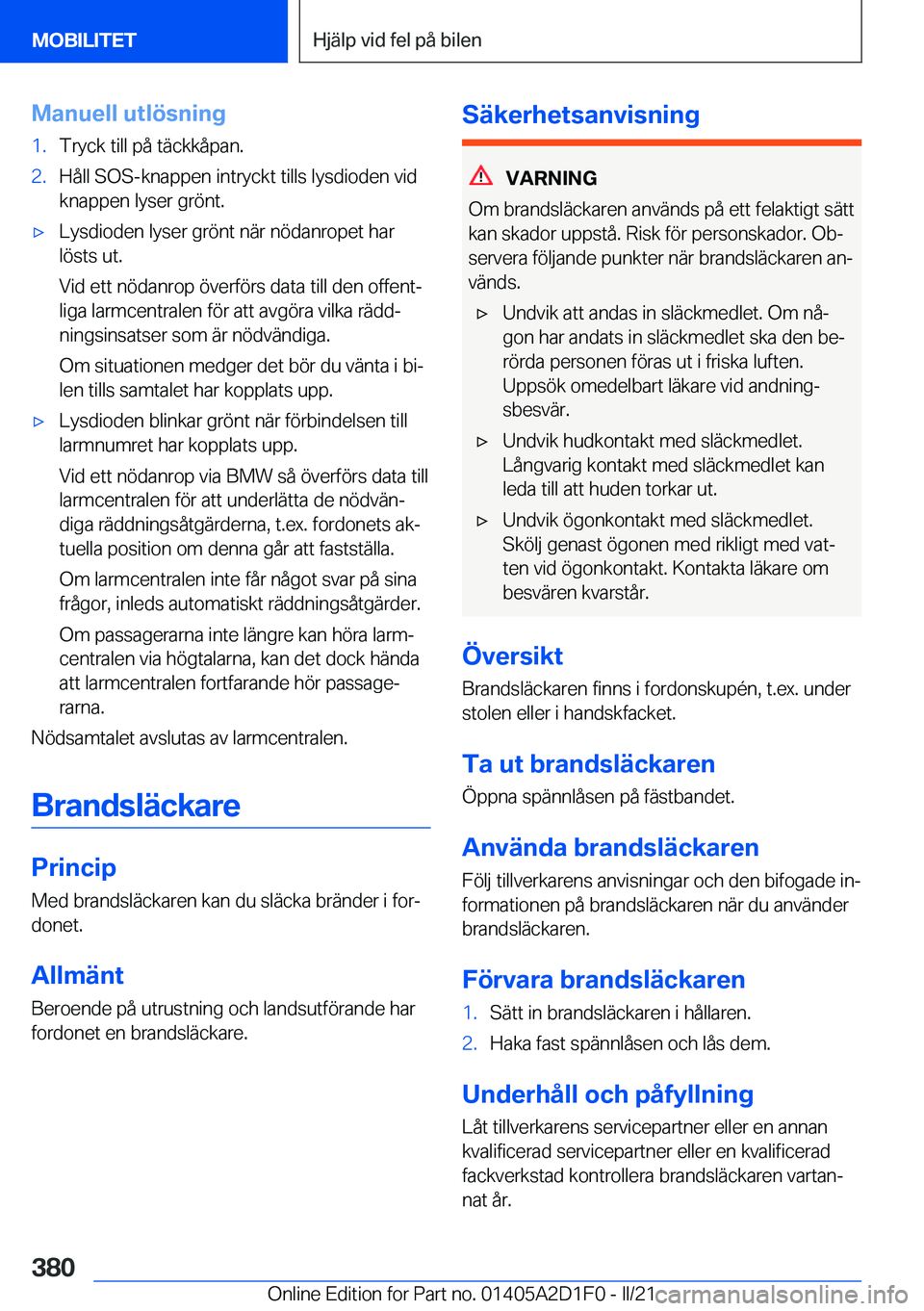 BMW X6 M 2021  InstruktionsbÖcker (in Swedish) �M�a�n�u�e�l�l��u�t�l�