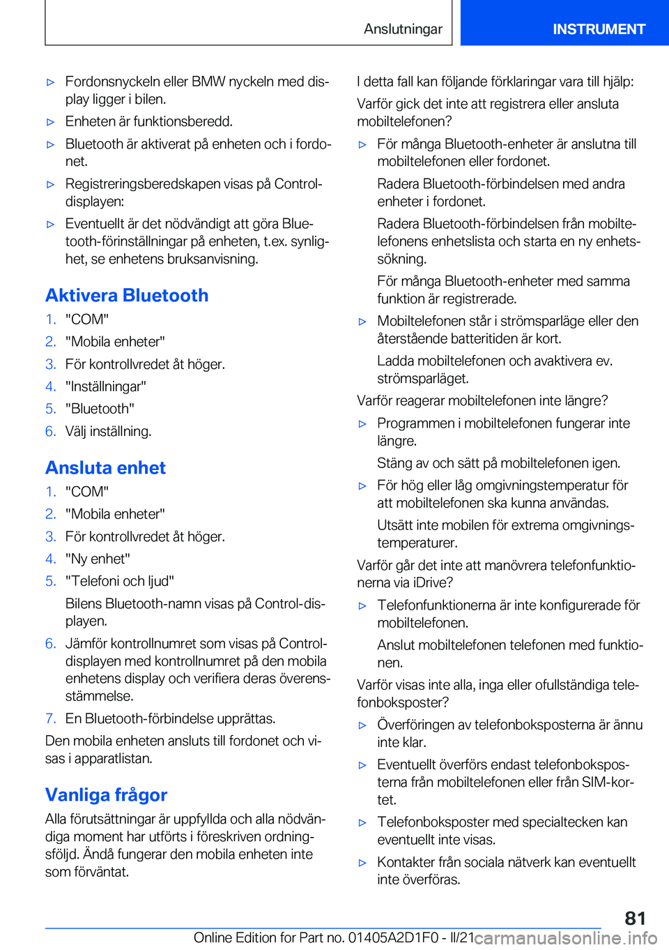 BMW X6 M 2021  InstruktionsbÖcker (in Swedish) 'x�F�o�r�d�o�n�s�n�y�c�k�e�l�n��e�l�l�e�r��B�M�W��n�y�c�k�e�l�n��m�e�d��d�i�sj
�p�l�a�y��l�i�g�g�e�r��i��b�i�l�e�n�.'x�E�n�h�e�t�e�n��ä�r��f�u�n�k�t�i�o�n�s�b�e�r�e�d�d�.'x�B�l