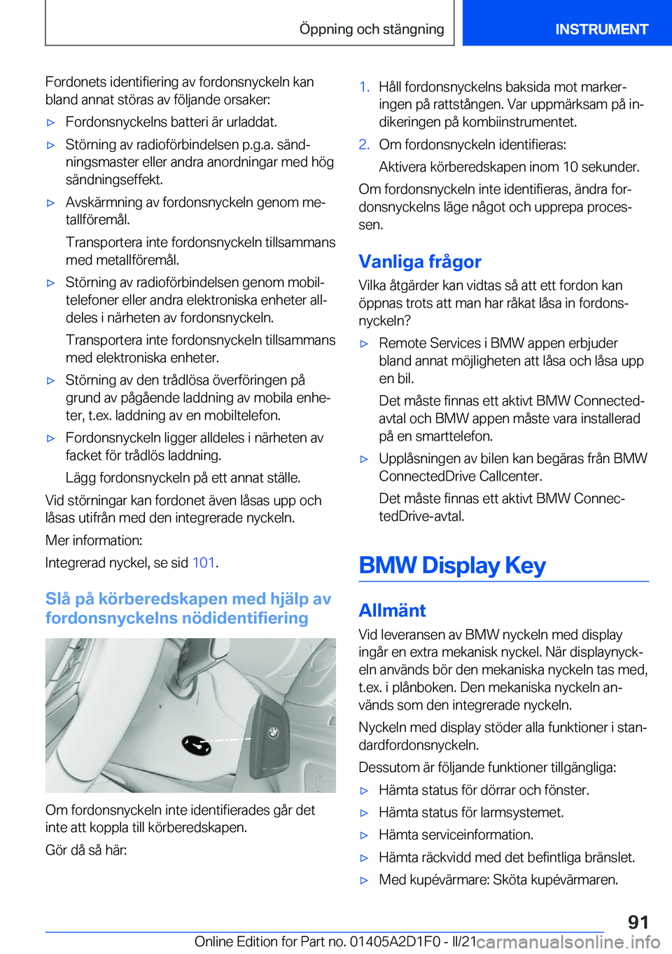 BMW X6 M 2021  InstruktionsbÖcker (in Swedish) �F�o�r�d�o�n�e�t�s��i�d�e�n�t�i�f�i�e�r�i�n�g��a�v��f�o�r�d�o�n�s�n�y�c�k�e�l�n��k�a�n�b�l�a�n�d��a�n�n�a�t��s�t�