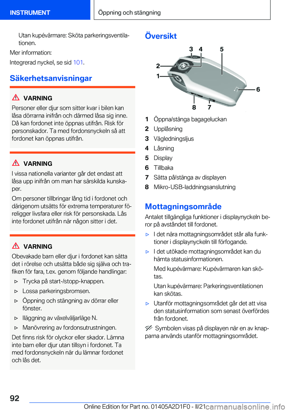 BMW X6 M 2021  InstruktionsbÖcker (in Swedish) �U�t�a�n��k�u�p�