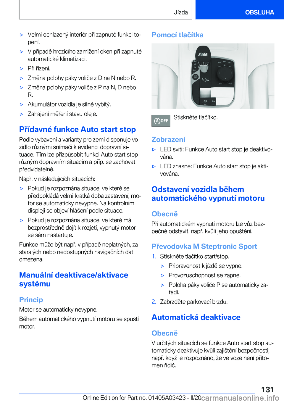 BMW X6 M 2020  Návod na použití (in Czech) 'x�V�e�l�m�i��o�c�h�l�a�z�e�n�ý��i�n�t�e�r�i�