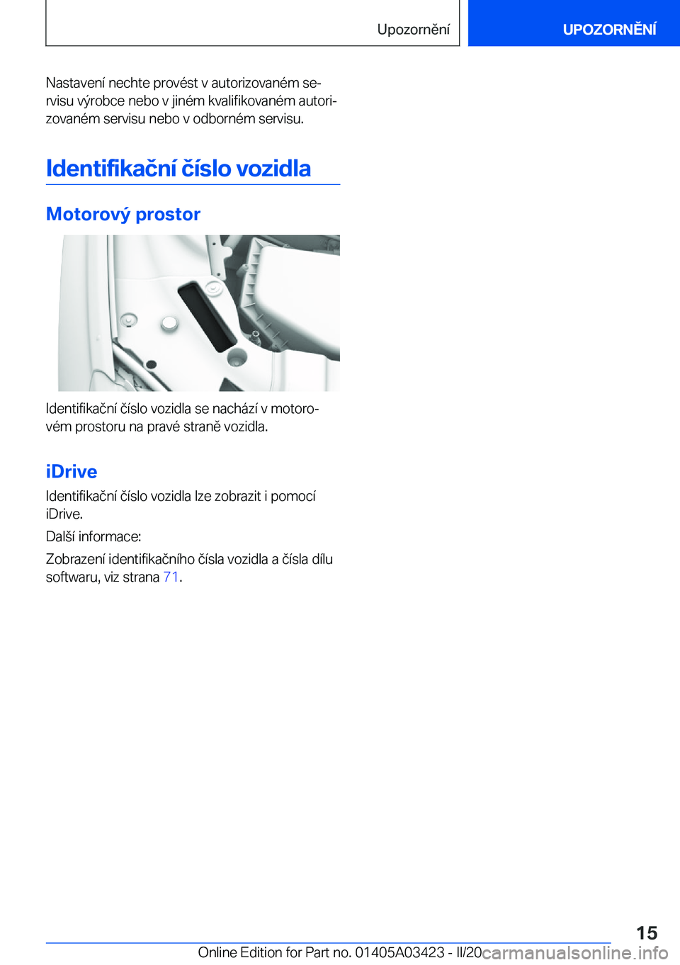 BMW X6 M 2020  Návod na použití (in Czech) �N�a�s�t�a�v�e�n�