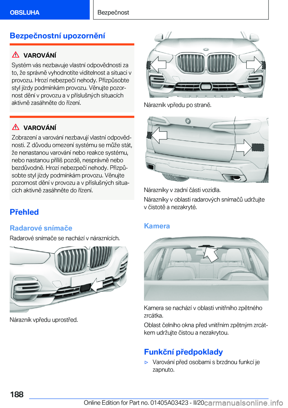BMW X6 M 2020  Návod na použití (in Czech) �B�e�z�p�e�č�n�o�s�t�n�