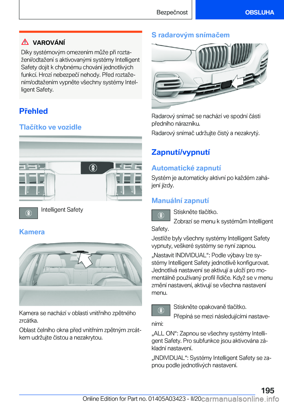 BMW X6 M 2020  Návod na použití (in Czech) �V�A�R�O�V�