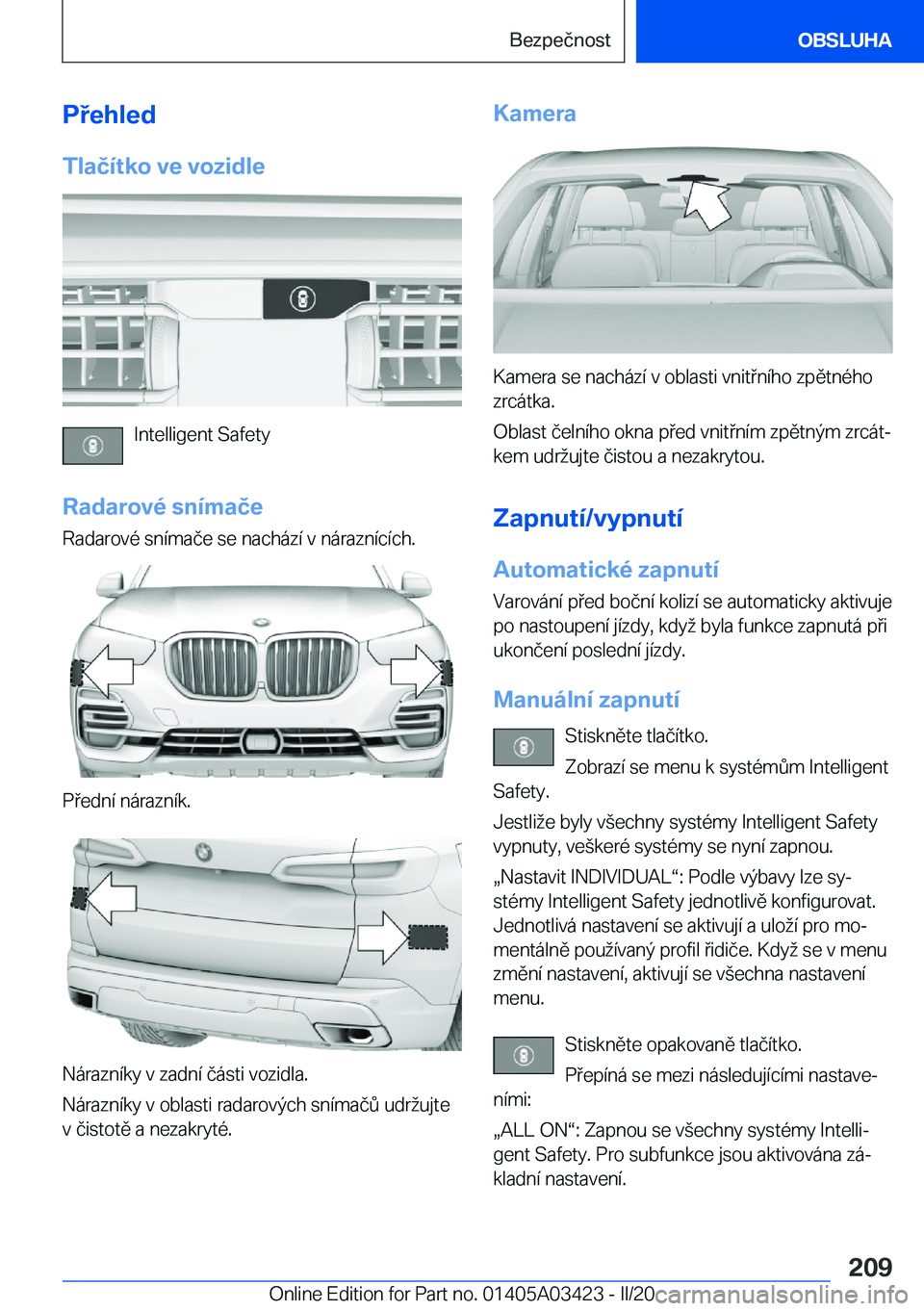 BMW X6 M 2020  Návod na použití (in Czech) �P�e�h�l�e�d
�T�l�a�č�