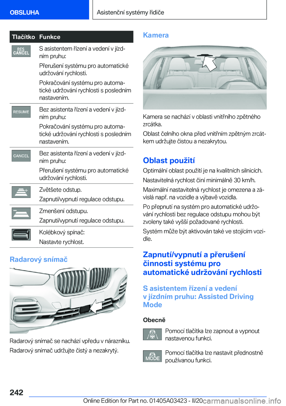 BMW X6 M 2020  Návod na použití (in Czech) �T�l�a�č�
