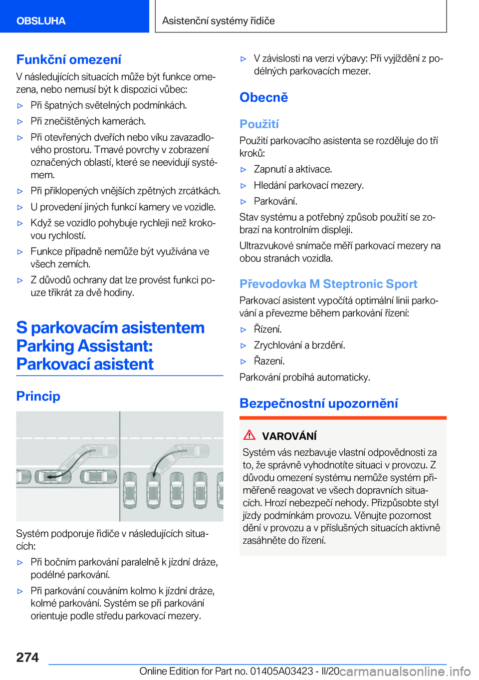 BMW X6 M 2020  Návod na použití (in Czech) �F�u�n�k�č�n�