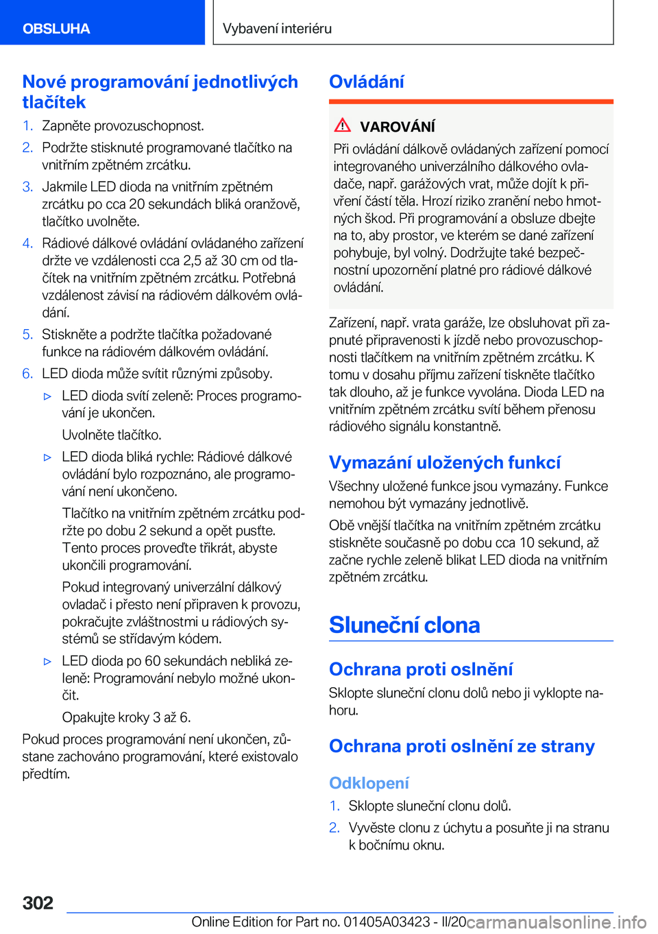 BMW X6 M 2020  Návod na použití (in Czech) �N�o�v�