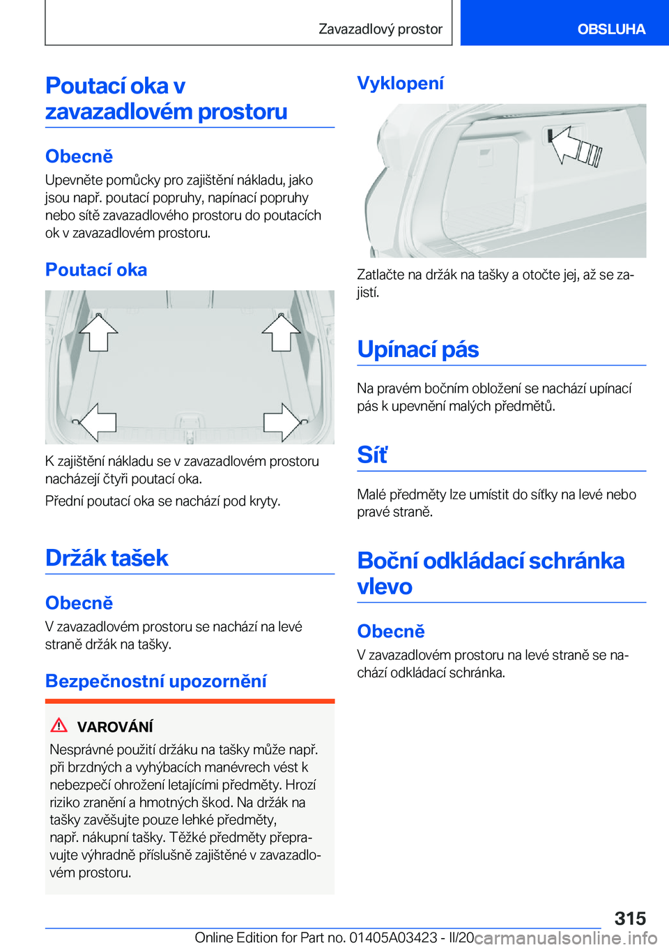 BMW X6 M 2020  Návod na použití (in Czech) �P�o�u�t�a�c�