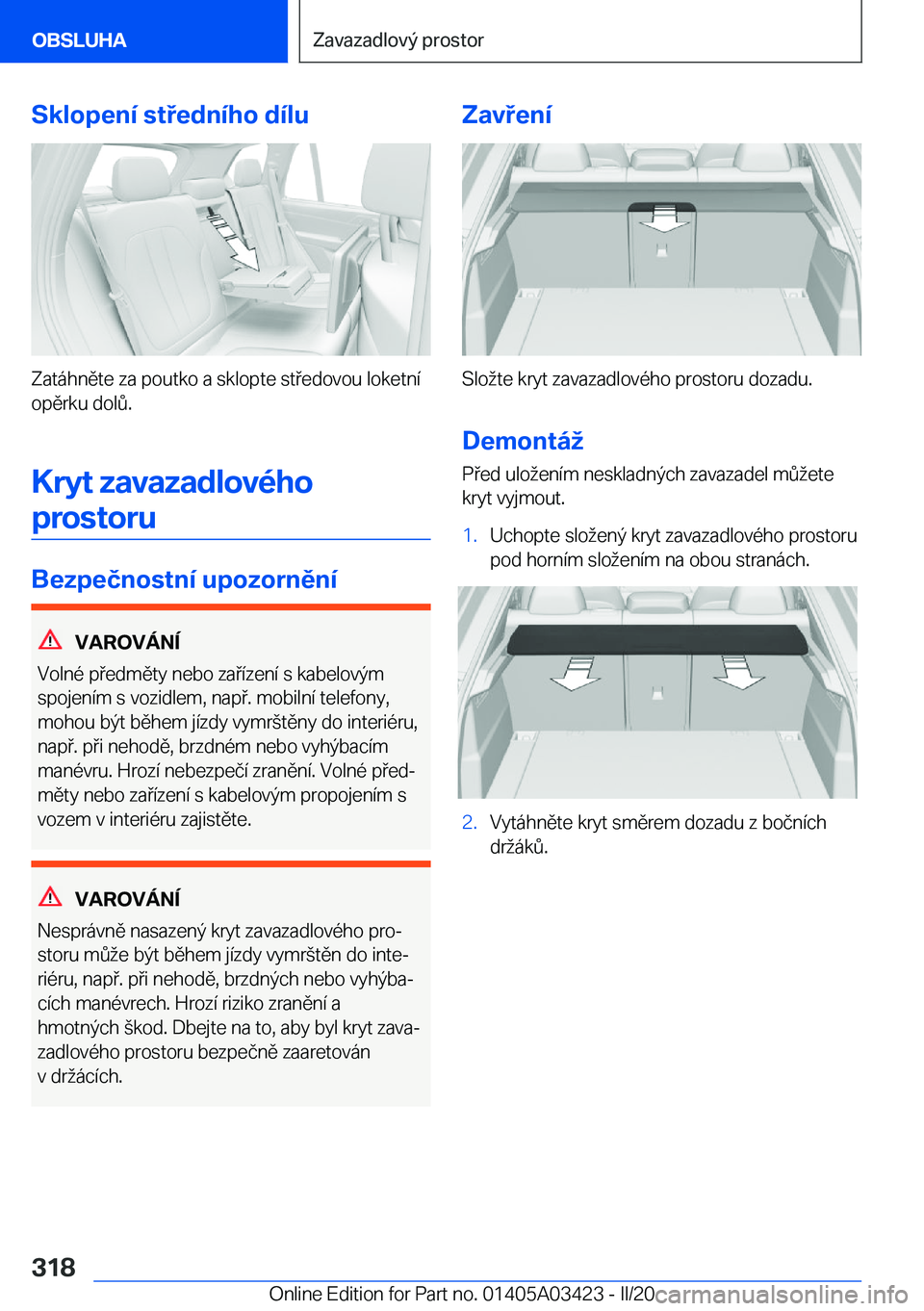 BMW X6 M 2020  Návod na použití (in Czech) �S�k�l�o�p�e�n�