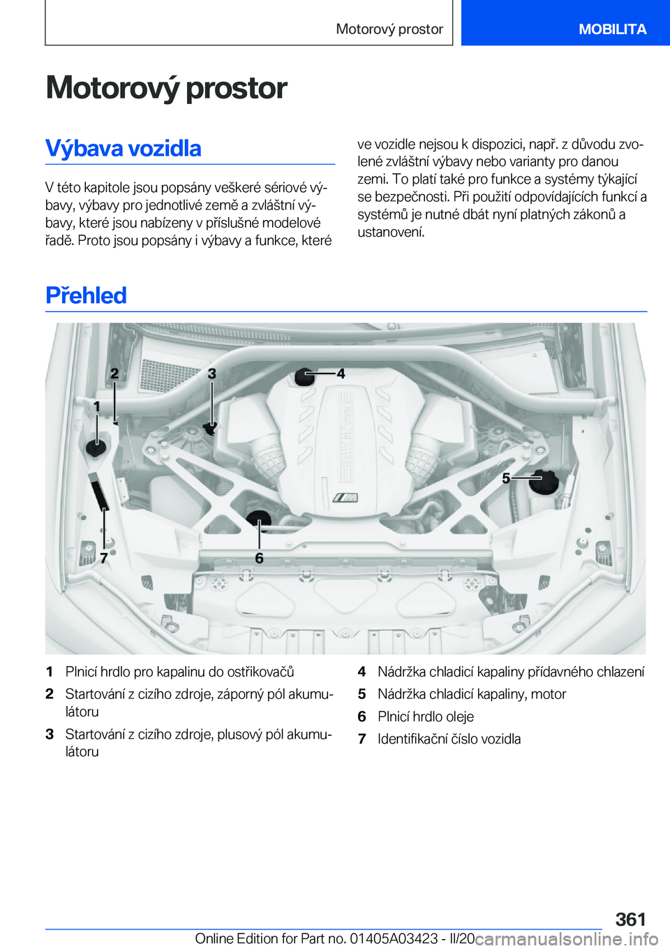 BMW X6 M 2020  Návod na použití (in Czech) �M�o�t�o�r�o�v�