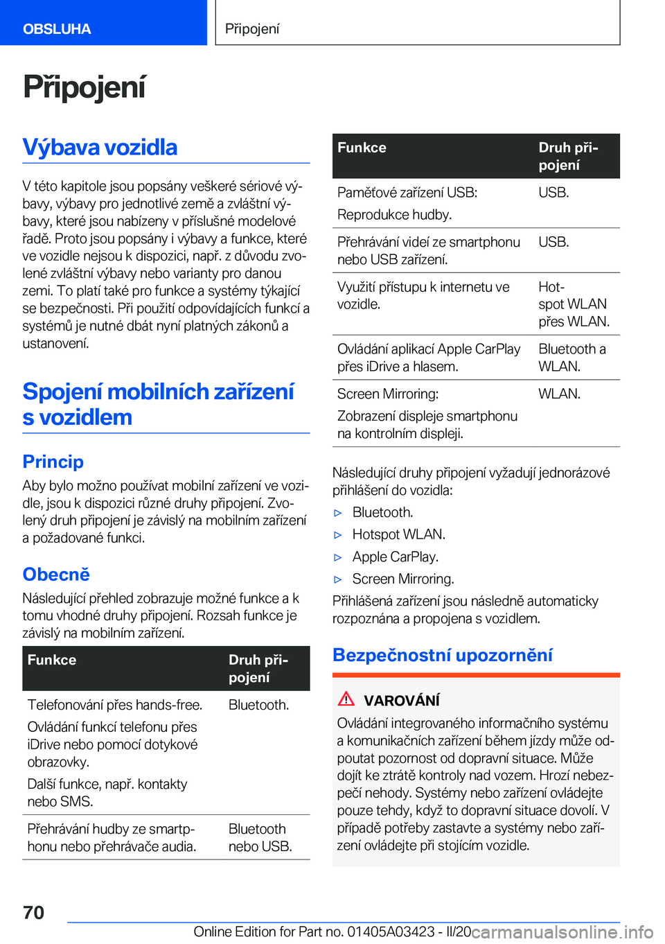 BMW X6 M 2020  Návod na použití (in Czech) �P�i�p�o�j�e�n�