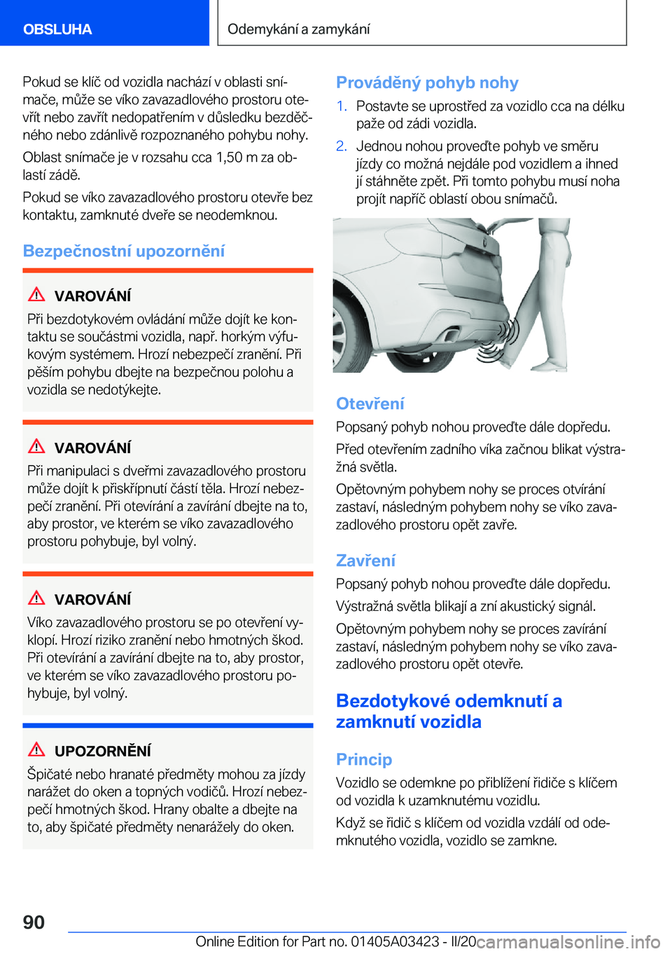 BMW X6 M 2020  Návod na použití (in Czech) �P�o�k�u�d��s�e��k�l�