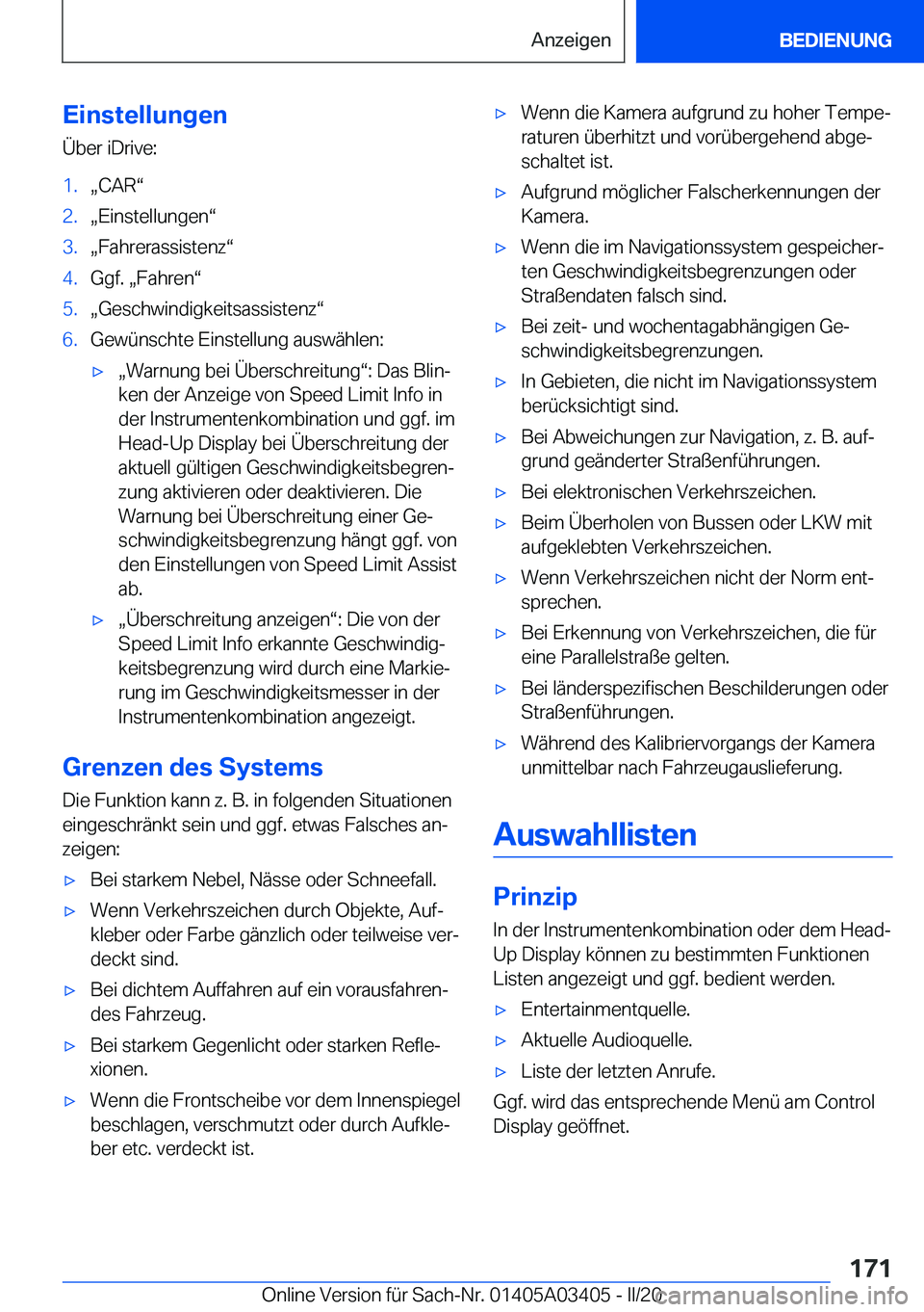 BMW X6 M 2020  Betriebsanleitungen (in German) �E�i�n�s�t�e�l�l�u�n�g�e�n
�
